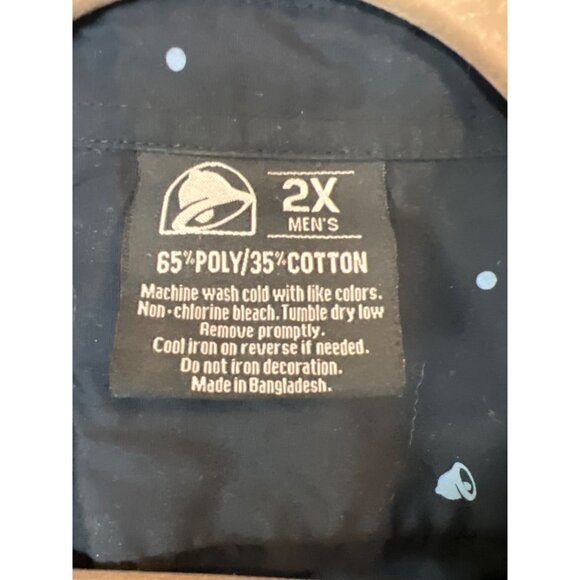 Taco Bell 2X Graphic Print Button up Mens Shirt Hawaiian Sauce Packets Bells+ - Picture 2 of 7
